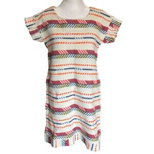 Uncle Frank Dress Womens Size small Multicolor Stripe Western Fringe Cotton